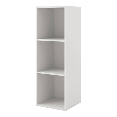 24/7 Shop At Home 35" Silkpath Modern 3 Cube Stackable and Modular Bookcase White: MDF Construction, Open Shelving - image 1 of 4