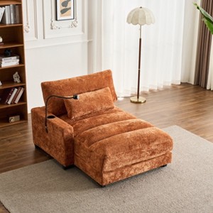 GDFStudio Rilara Modern Chenille Upholstered Recliner Chaise Lounge - 1 of 4