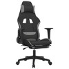 vidaXL Massage Gaming Chair with Footrest Black and Light Gray Fabric - 2 of 4