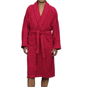 100% Cotton Ultra-Soft Terry Adult Unisex Lightweight Luxury Bathrobe by Blue Nile Mills - 1 of 4