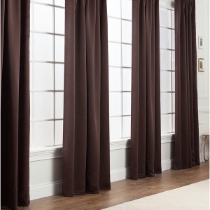 Chanasya 2pk Solid Contemporary Print Room Darkening Window Curtain Panels - Set of 2 - 1 of 4