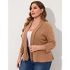 Whizmax Women Plus Size Casual Blazer Open Front Long Sleeve Work Office Cardigan Jackets,dark khaki,4XL - 2 of 4