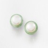 Ross-Simons 9.5-10mm Cultured Pearl and Jade Earrings in 14kt Yellow Gold - 3 of 4
