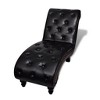 vidaXL Chaise Longue Brown Faux Leather - 2 of 4