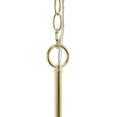 Elegant Gold Brass 5-Light Chandelier with Clear Glass Shades