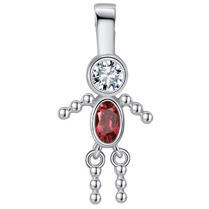 Baby Boy Birthstone Charm for Mom |Girl Birthday Kids for Family Tree Grandma Grandkids Necklace by Ginger Lyne CZ  Sterling Silver - 1 of 4