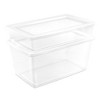Sterilite Storage Box, 41 Quart Stackable Tote, Clear Plastic Container with Secure Snapping Lids for Home and Office Organization, White, 12 Pack - 3 of 4