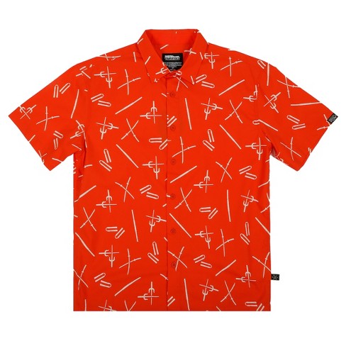 Teenage Mutant Ninja Turtles Weapons Short Sleeve Orange Button-down Shirt  : Target