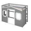 VYNXARIA Twin Size House Loft Bed With Ladder，Gray+White Frame - 4 of 4