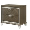 Gulches Dark Champagne Finish Nightstand 29 Inches High 2 Drawers Silver Leg Design - 2 of 4