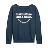 Women's - Coca-Cola - Coke And A Smile Mouth Lightweight French Terry Wide Neck Long Sleeve Shirt - 2 of 4