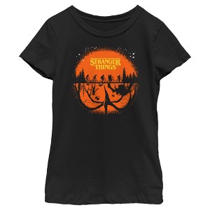 Girl's Stranger Things Two Planes Collide T-Shirt - 1 of 4