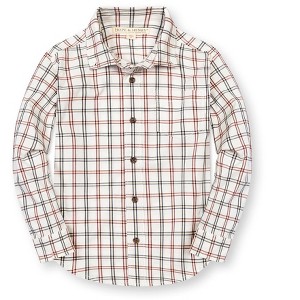 Hope & Henry Boys' Organic Stretch Poplin Long Sleeve Button Down Shirt, Infant - 1 of 4