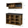 Whizmax Hall Tree Shoe Bench Industrial 6 in 1 Coat/Shoe Rack with 5 Hooks,9 Storage Cubbies with Bookshelf and Small Blackboard,for Entryway,Hallway - 2 of 4
