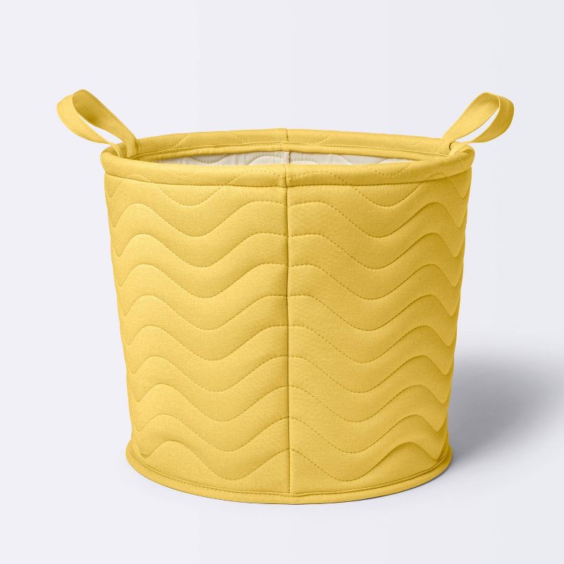 Quilted Fabric Large Round Storage  Basket - Yellow - Cloud Island&#8482;, 1 of 8