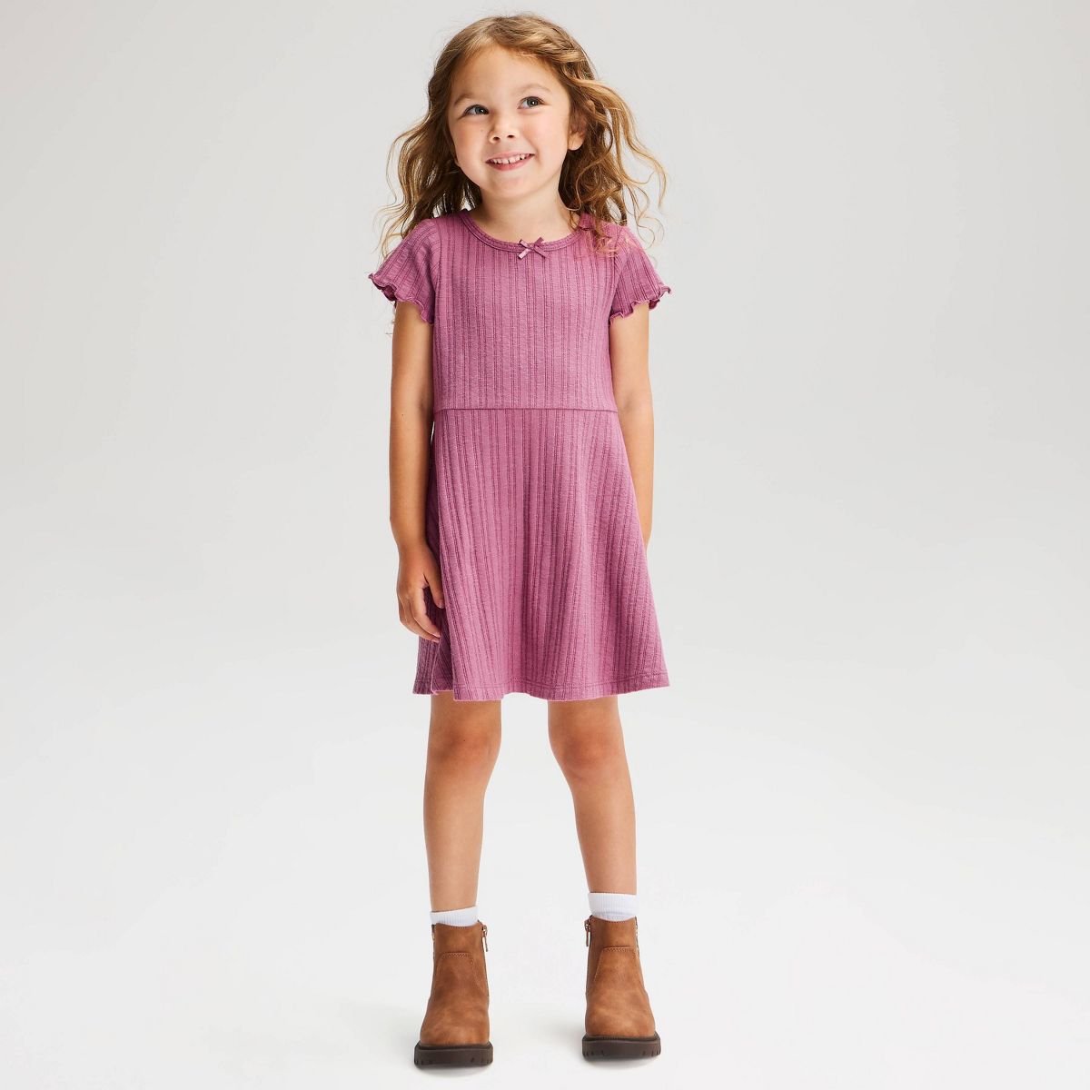 Toddler Girls' Solid Ribbed Dress - Cat & Jack™ - thumbnail 5