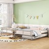 NicBex Full XL over Queen Bunk Bed Convertible Metal Frame Triple Bed Frame with Scroll Wheels, Guardrails and Ladder, No Box Spring Required - 2 of 4