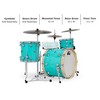 DW 3-Piece Collector's Series Santa Monica Shell Pack With Satin Chrome Hardware Sea Foam Green - 2 of 4