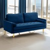 ROOMTEC 65" Mid Century Modern Loveseat Sofa, 2-Seater Velvet Upholstered Love Seat Couch with Bolster Pillows - 3 of 4