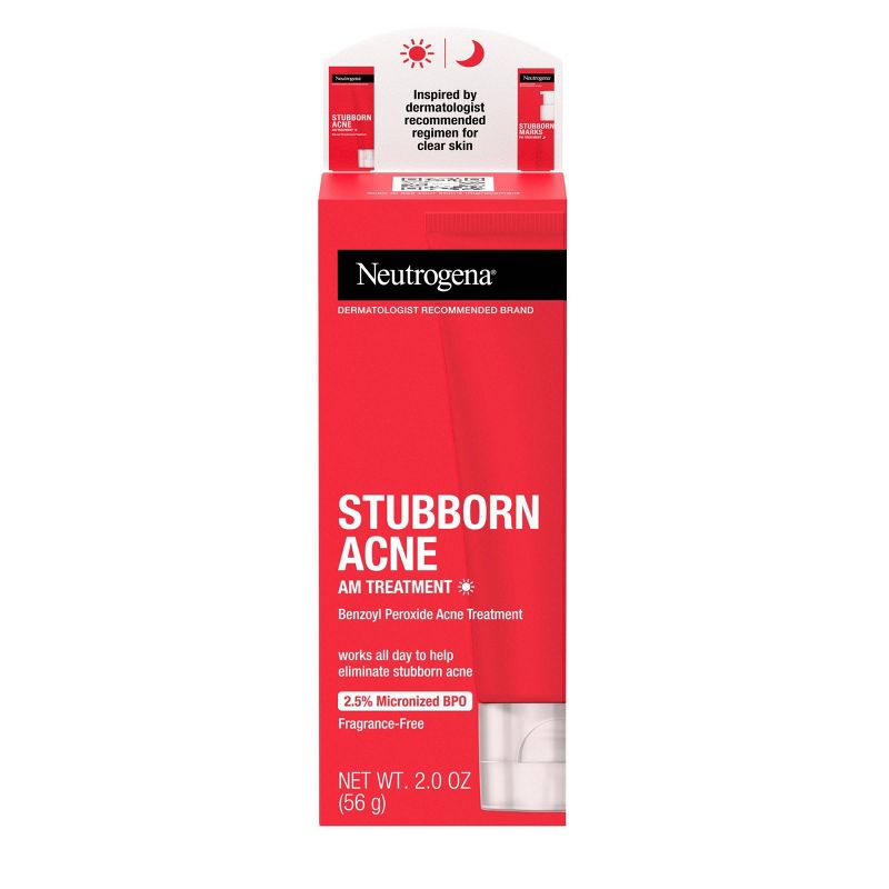 Neutrogena Stubborn Acne Morning Face Treatment with Benzoyl Peroxide - 2.0 oz, 3 of 19
