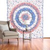 HomeRoots 88" X 84" Blue White And Orange Floral Cotton Hanging Tapestry - 2 of 4