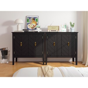 Sideboard Buffet Cabinet Large Storage Sideboard Cabinet Accent Cabinet 2 Doors with Hard Wood Feet Organizer - 1 of 4