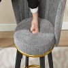 20'' Gray Counter Height Bar Stools Set of 2, 360° Swivel Upholstered Barstools - 4 of 4