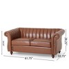 Velvet Loveseat  sofa, Christopher Knight Home Velvet Couch,  Mid Century Modern Craftsmanship Loveseat Sofa  , Chesterfield Sofa - 3 of 4