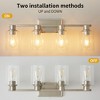 POWLIG 27.36-in 4-Light Nickel Modern Dimmable Bathroom Vanity Light with Cylindrical Glass Shade - 4 of 4