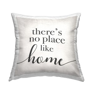 Stupell Industries No Place Like Home Phrase Rustic Farmhouse Pattern Printed Pillow, 18 x 18 - 1 of 3