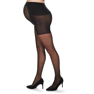 Memoi Women's 12 Denier Sheer Maternity Pantyhose with Extra Large Waist - 1 of 4