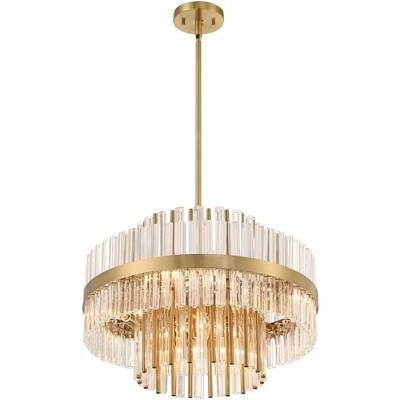 Soft Gold Crystal 8-Light 2-Tier Chandelier