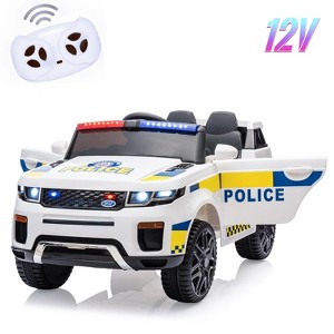 Jojoka Electric Police Car for Kids,12V Battery Powered Kids Ride on Toy with Remote Control, Flashing Lights and Music - 1 of 4