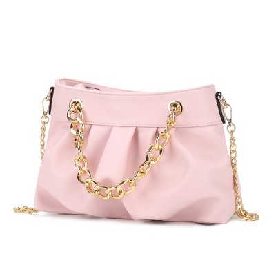 MKF Collection Marvila Minimalist Vegan Leather Chain Ruched Shoulder Bag by Mia K