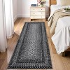 Area Rug Braided Printed Throw, Non-Slip Low Pile Accent Carpet, Foldable Soft Floor Cover for Bedroom or Living Room, Mocha - 3 of 4