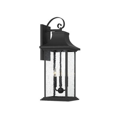 Matte Black Lantern 27.75" Outdoor Wall Sconce