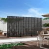 MAYEERTY Brick Black Galvanized Steel Screen Outdoor and Indoor Freestanding Decorative Privacy Screen for Balcony Patio Garden - 3 of 4