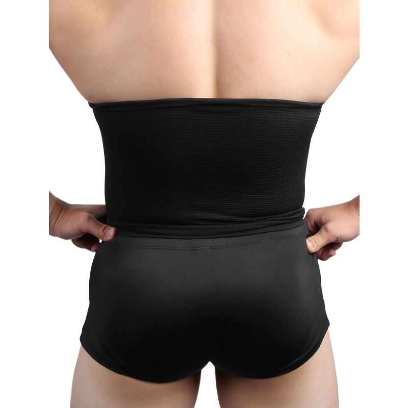 Unique Bargains Men Underclothes Slimming Waist Trimmer Belt Abdomen Belly Girdle Body Shaper Black M Size 1 Pc, 2 of 7