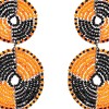 Slickblue 3.5" Maasai Bead Double-Circle Earrings - Fun & Lightweight in Black/Mango Orange or Black/White - 3 of 3