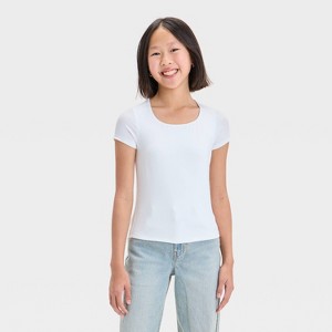 Girls' Short Sleeve Scoop Neck Super Soft T-Shirt - art class™ - 1 of 3
