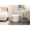 CAVINAS Storage Bench for Bedroom,Round Storage Ottoman Bench with Wooden Shelving for Living Room,Bedroom,Ivory/Black/White/Orange - 2 of 4