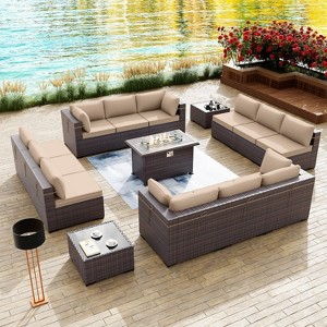 ALAULM Patio Furniture Sets 15 Pieces Blue - 1 of 4