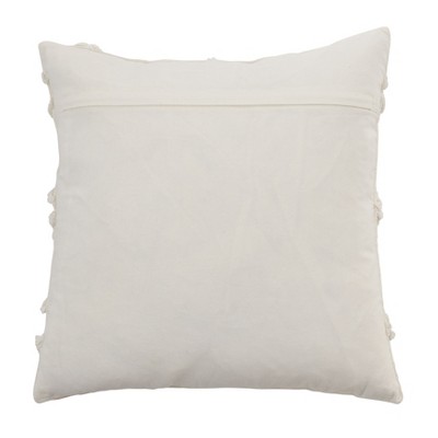 Ivory Diamond Tufted Cotton Throw Pillow