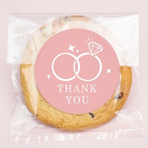 Big Dot of Happiness Pink Wedding Thank You Stickers and Clear Cookie Bags, Cellophane Treat Bags 4.25x7 IN for Candy or Baked Goods - 25 Count - 1 of 4