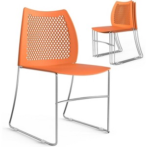 VINGLI Stackable Chairs Stackable Office Chair, Stacking Chairs for Waiting Break Room Banquet Guest - 1 of 4