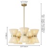 Rennnsan Galvune 26"W 10-Light Hourglass Shape Ratten Boho Dimmable Chandelier in Gold - 3 of 4