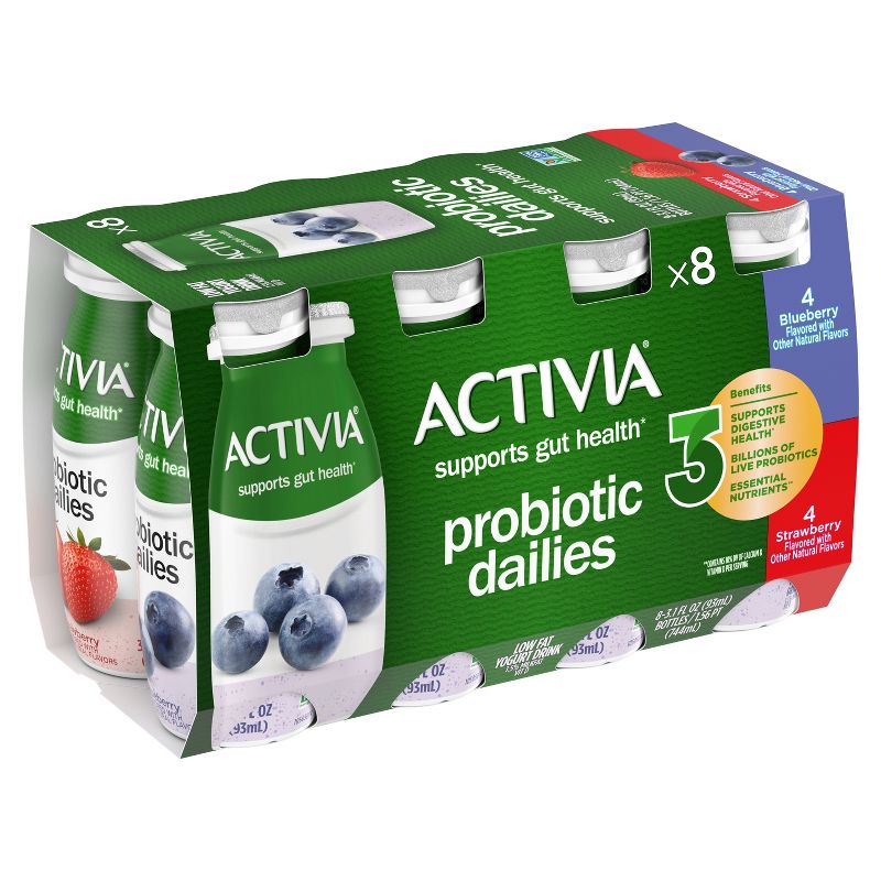 Activia Probiotic Dailies Strawberry &#38; Blueberry Yogurt Drink - 8ct/3.1 fl oz Bottles, 4 of 20