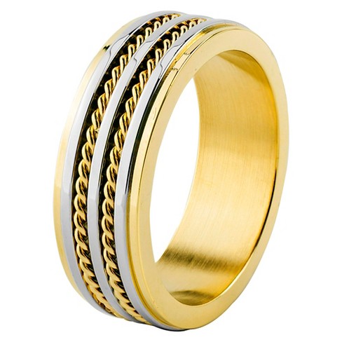 West Coast Jewelry Crucible High Polish Gold Plated Traditional 6 mm Wide Wedding Band Ring is Made Stainless Steel