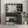 Makeup Vanity Desk, Adult Dressing Table Set, Vanity Desk with Lights in 3 Colors, Charging Station, Drawers, for Bathroom, Bedroom - 2 of 4