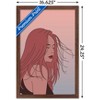 Trends International Hand Drawn Woman With Blowing Hair Framed Wall Poster Prints - 3 of 4